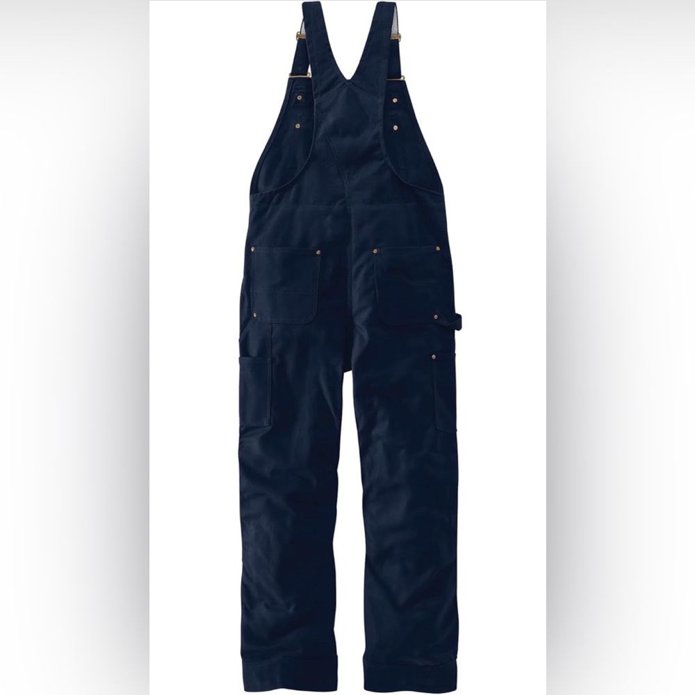 Carhartt LOOSE FIT FIRM DUCK INSULATED BIB OVERALL - 2 WARMER RATING Large Navy